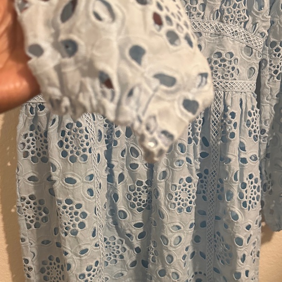 Layered with Love Size M Light Blue Eyelet Dress - Picture 4 of 12